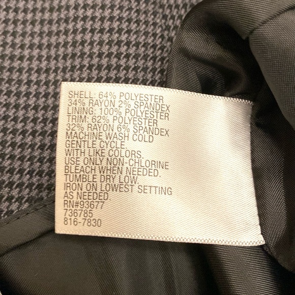 Worthington Grey Black Houndstooth Black Panel Lined Career Pencil Skirt Size 12 - Picture 10 of 10